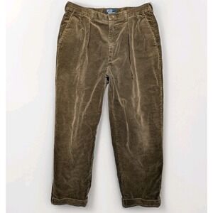 Vintage Polo Ralph Lauren Men's Corduroy Chocolate Pants Size 36 (34" X 29.5")